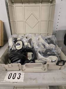 lot 20591 image: Califone Headphone Set with Storage Case