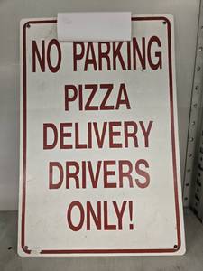 lot 20663 image: Pizza Delivery Parking Only Sign