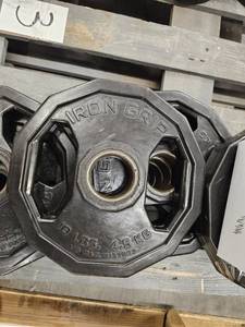lot 9586 image: (2) Iron Grip 10lb Flat Weights