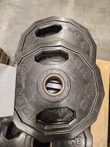 lot 9597 image: (3) Iron Grip 25lb Flat Weights