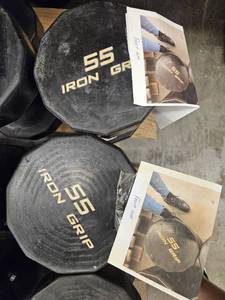 lot 9660 image: (2) 55lbs Iron Grip Dumbbells