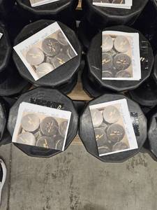 lot 9664 image: (2) 45lbs Iron Grip Dumbbells