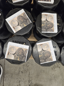 lot 9665 image: (2) 45lbs Iron Grip Dumbbells