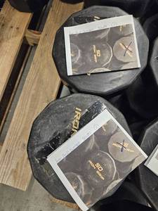 lot 9667 image: (2) 50lbs Iron Grip Dumbbells