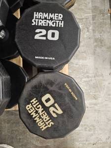 lot 9700 image: (2) 20lb Hammer Strength Dumbbells