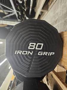lot 9713 image: (1) 80lb Iron Grip Straight Bar