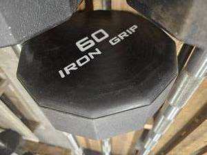 lot 9714 image: (1) 60lb Iron Grip Straight Bar