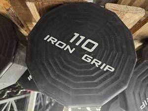 lot 9715 image: (1) 110lb Iron Grip Straight Bar