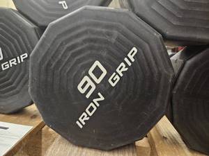 lot 9720 image: (1) 90lb Iron Grip Straight Bar