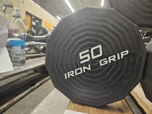 lot 9722 image: (1) 50lb Iron Grip Straight Bar
