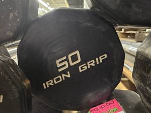 lot 9736 image: (1) 50lb Iron Grip Straight Bar