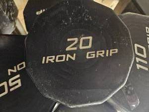 lot 9738 image: (1) 20lb Iron Grip Straight Bar