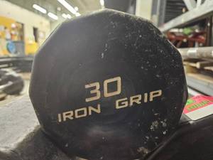 lot 9739 image: (1) 30lb Iron Grip Straight Bar