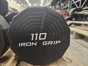 lot 9750 image: (1) 110lb Iron Grip Curl Bar