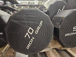 lot 9751 image: (1) 70lb Iron Grip Curl Bar