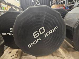 lot 9752 image: (1) 60lb Iron Grip Curl Bar