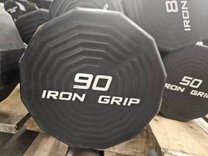 lot 9754 image: (1) 90lb Iron Grip Curl Bar