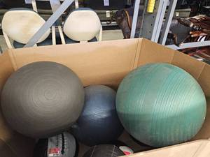 lot 9792 image: (3) Inflatable Medicine Balls