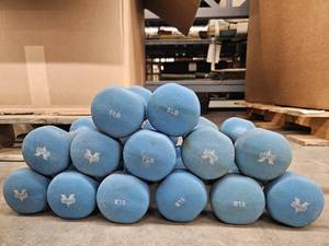 lot 9796 image: (13) Blue 5lb Valeo Dumbbells