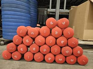 lot 9797 image: (29) Red 8lbs Valeo Dumbbells