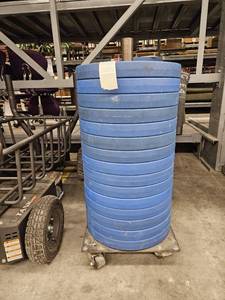 lot 9849 image: (1) Weighted Plate Holder on Casters