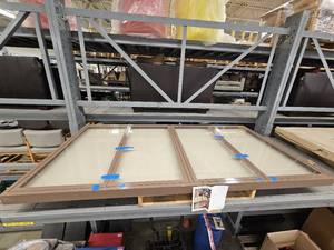 lot 9858 image: 8ft Glass Display W Metal Frame