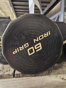 lot 9870 image: (1) 60lb Iron Grip Curl Bar
