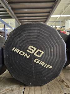 lot 9871 image: (1) 90lb Iron Grip Curl Bar