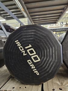 lot 9872 image: (1) 100lb Iron Grip Curl Bar