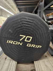 lot 9876 image: (1) 70lb Iron Grip Straight Bar