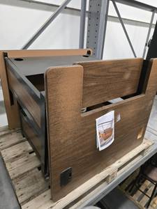 lot 10048 image: (2) Wooden Desk With Metal Legs