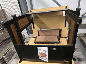 lot 10049 image: (2) Wooden Desk With Metal Legs
