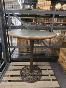 lot 10057 image: 36in Bar Height Table W Metal Base
