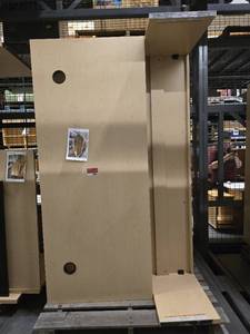 lot 10081 image: 6ft Light Wood Desk With Upper Storage