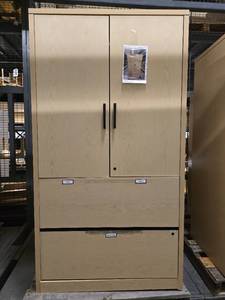 lot 10083 image: HON Large Light Wood Wardrobe