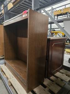 lot 10087 image: Wood Book Shelf and File Cabinet