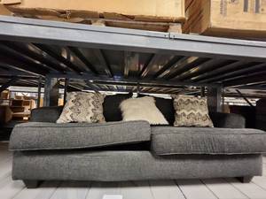 lot 15697 image: Dark Grey Sofa W3 Decorative Pillows