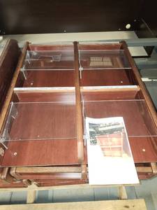 lot 15706 image: (2) Wood 4 Pocket Magazine Holders