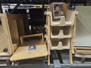 lot 23548 image: Community Playthings Highchair And Highchair Roller Stand