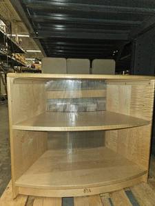 lot 23566 image: 24in Wooden Shelf W Translucent Back