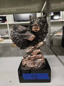 lot 20825 image: 2 Head Wolf Statue