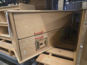 lot 23503 image: Kids Wooden Refrigerator with 3 Shleves