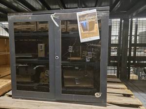 lot 23528 image: 2 Door Metal Media Cabinet