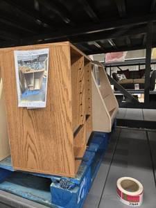 lot 23644 image: Magazine Rack with Mail Cabinet