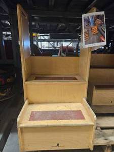 lot 23550 image: Safety Wood Products Move Up Stackable Chair Birch