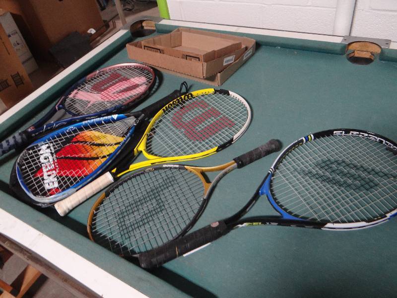 lot 565 image: 5 various tennis rackets