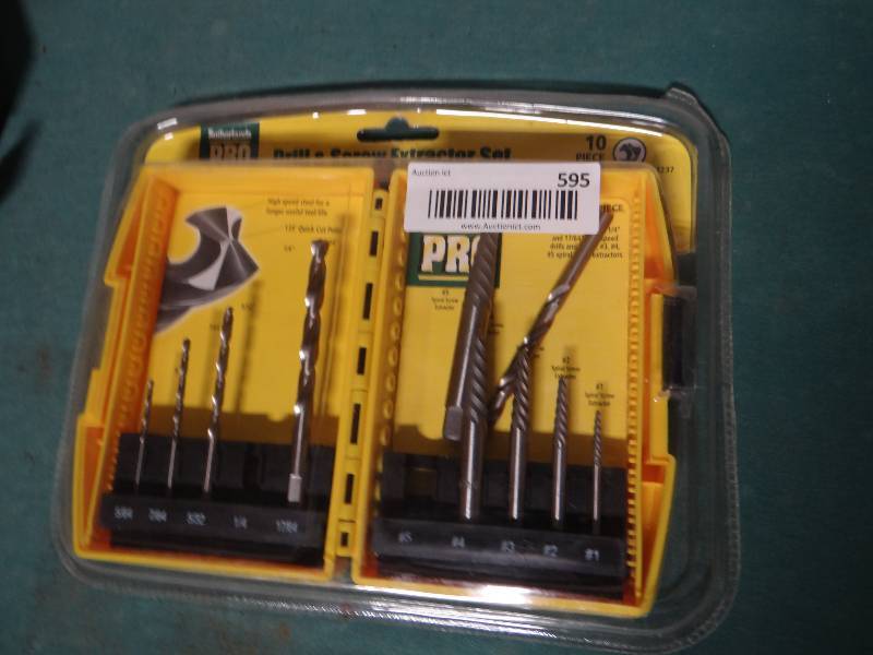 lot 595 image: Drill & screw extractor set in case