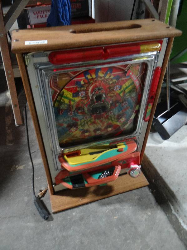 lot 641 image: Oak framed Japanese Pachinko machine w balls