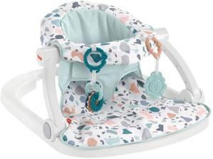 lot 3538 image: Fisher-Price Portable Baby Chair Sit-Me-Up Floor Seat With Developmental Toys and Machine Washable Seat Pad, Pacific Pebble