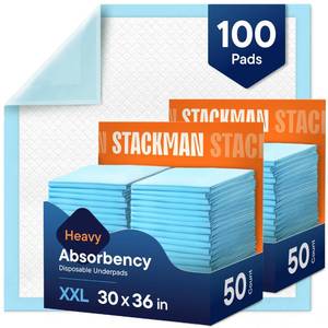 lot 3553 image: Chucks Pads Disposable 100-Pack Adult Incontinence Underpads 30inx 36in Extra Large Absorbent Fluff Protective Bed Pads, Toddler Mattress Pads - Pee Pads for Kids and Adults - Dog and Puppy Training Pads
